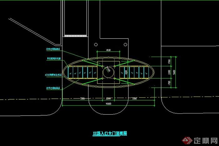 简约景观大门设计方案图(3)