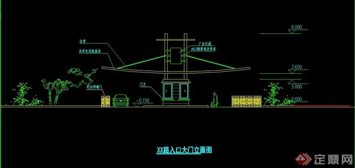 简约景观大门设计方案图(2)