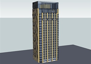 新古典风格高层办公大楼建筑设计SU(草图大师)模型