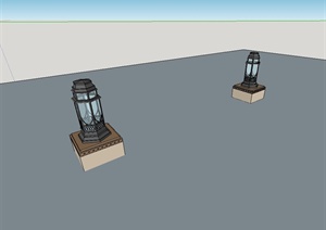 现代两个不同的景观灯柱设计SU(草图大师)模型