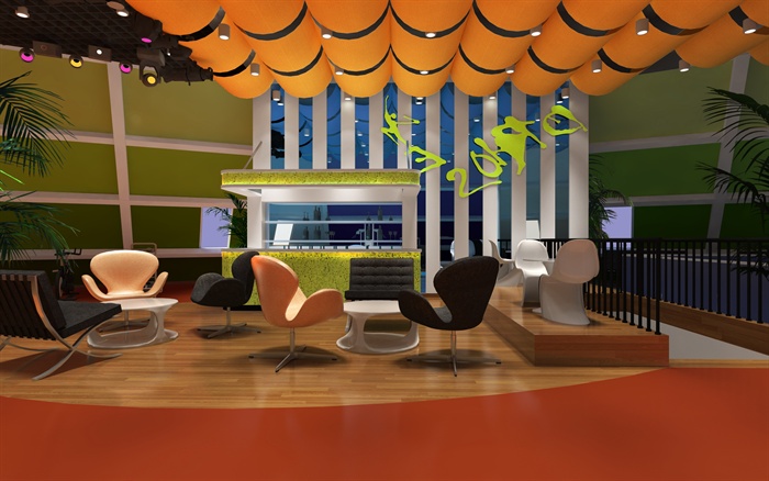 某现代风格宾馆健身房室内空间设计cad方案、su模型及效果图