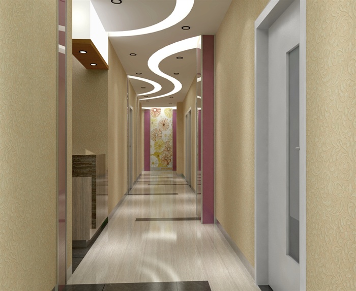 某现代风格医疗机构医院室内空间设计cad、su模型