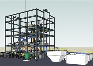 现代风格工业建筑设计SU(草图大师)模型