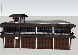 某古典中式风格商场建筑设计SU(草图大师)模型