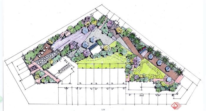 澳门金都酒店现代风格屋顶花园景观规划设计CAD方案图含SU模型和JPG图片(3)