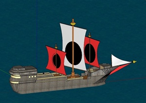 某海盗船设计SU(草图大师)模型