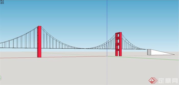 两个现代风格公路桥设计SU模型(1)
