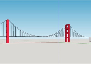 两个现代风格公路桥设计SU(草图大师)模型
