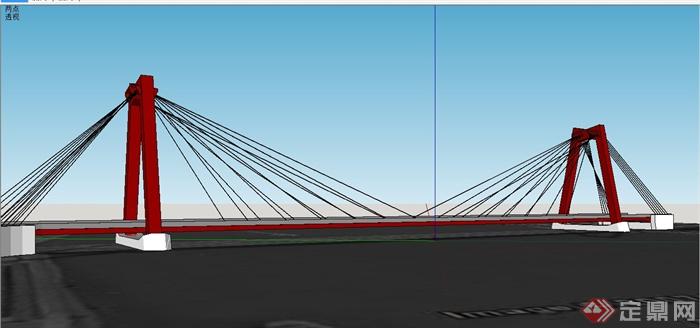 两个现代风格公路桥设计SU模型(3)