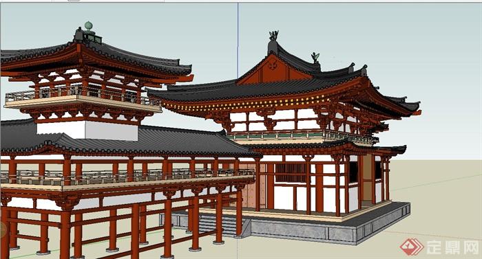 某古典中式风格亭廊组合设计SU模型(4)