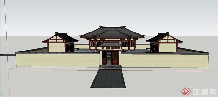 某古典中式风格大户人家住宅建筑设计SU模型(2)