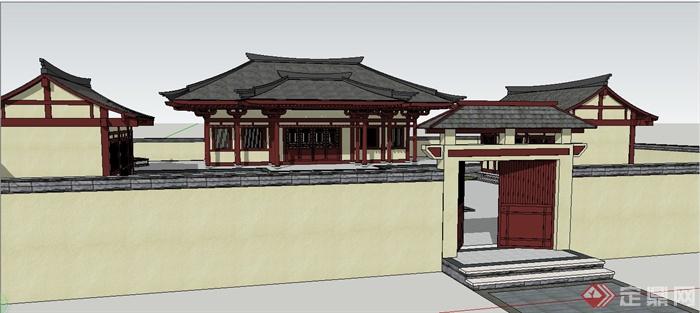 某古典中式风格大户人家住宅建筑设计SU模型(4)