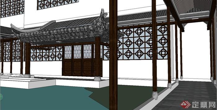 某古典中式风格高档别墅住宅建筑设计SU模型(6)