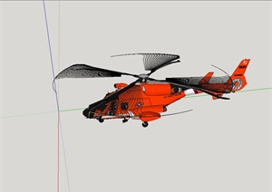 某医用直升机设计SU(草图大师)模型