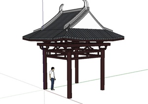中国古典中式风格凉亭设计SU(草图大师)模型