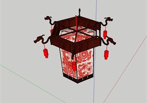 中国古典中式风格灯笼设计SU(草图大师)模型