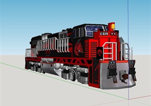火车头设计SU(草图大师)模型