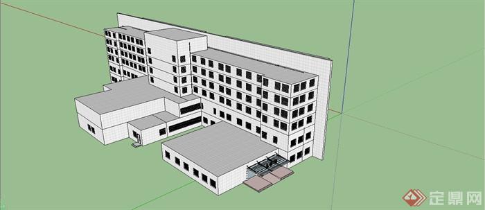 某精致现代风格医院门诊部建筑设计SU模型(3)