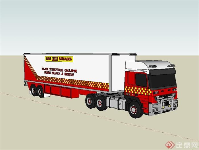大型卡车货车设计su模型(1)