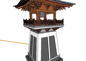 塔楼钟鼓楼设计SU(草图大师)单体模型