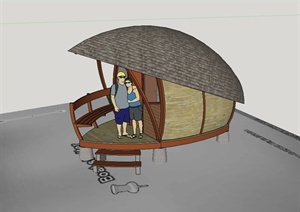 某现代风格旅游景区游客住宿设计SU(草图大师)模型