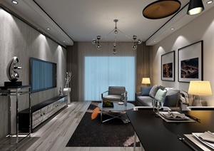 现代风格风格室内空间设计3d模型