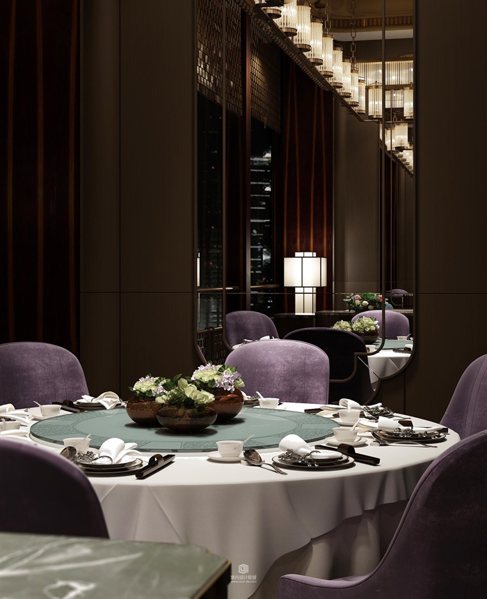 某现代风格酒店餐饮空间设计3d模型及效果图
