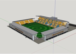 某现代风格足球运动场馆建筑设计SU(草图大师)模型