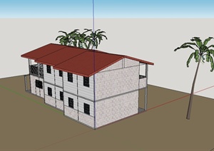 某欧式风格两层居住楼设计SU(草图大师)模型