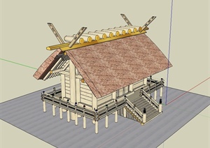 某现代风格小屋住宅建筑设计SU(草图大师)模型