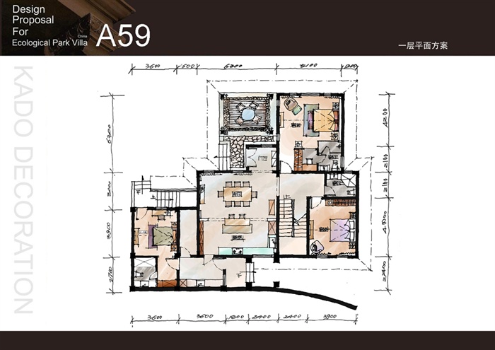托斯卡纳风格别墅室内设计（cad、jpg、效果图）