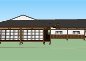 某简约日式风格别墅住宅建筑设计SU(草图大师)模型