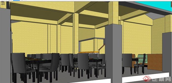 某欧式风格咖啡厅建筑设计SU模型(3)