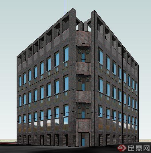 现代风格多层住宅建筑su模型(1)