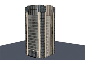 某现代风格办公楼及住宅楼设计SU(草图大师)模型