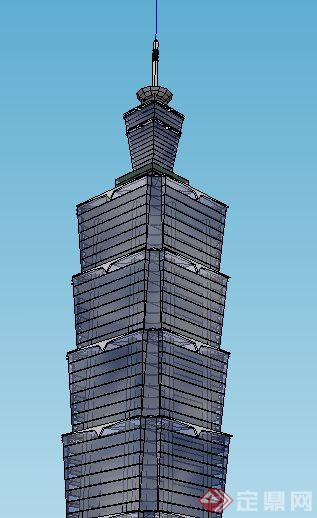 现代广播电视塔中心建筑Su模型(3)