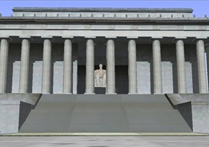 美国林肯纪念堂建筑设计SU(草图大师)模型