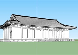某古典中式风格文化展览建筑设计SU(草图大师)模型