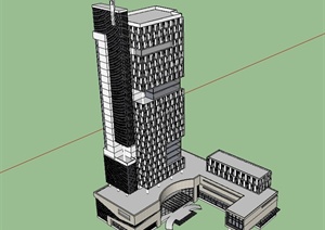 现代风格高层酒店星级楼建筑设计SU(草图大师)模型