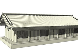 某古典中式风格旅游区文化展览建筑设计SU(草图大师)模型