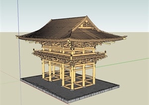 中国古典中式风格旅游景点大门建筑SU(草图大师)模型