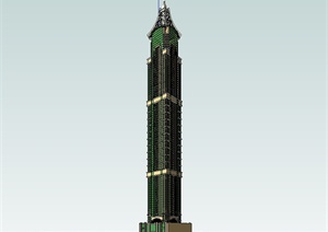 某欧式风格办公塔楼建筑设计SU(草图大师)模型