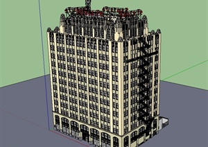 某欧式风格多层办公建筑楼设计SU(草图大师)模型