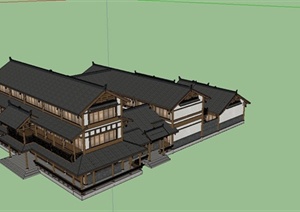某精细古典中式风格客栈建筑设计SU模型
