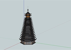 某日式高层塔楼设计SU(草图大师)模型