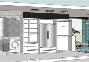 某现代风格衣帽间室内装饰设计SU(草图大师)模型