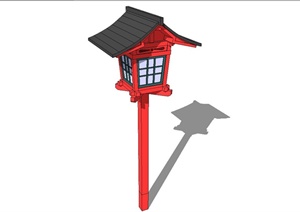 某古典中式风格庭院灯设计SU(草图大师)模型