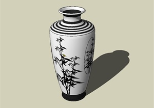 中国古典中式装饰花瓶设计SU(草图大师)模型