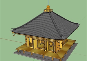 中国古典风格旅游景点建筑SU(草图大师)模型