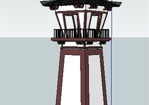 古典中式瞭望塔设计SU(草图大师)模型